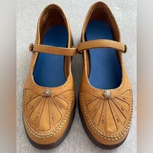 Dr Comfort Paradise Women’s 11 Wide Tan Leather Mary Jane Shoes